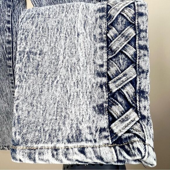 VTG Pure Jeanswear Acid Wash 80’s High Rise Side Lace Up Mom Jeans 9 Juniors - Picture 4 of 11